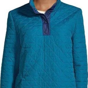 Lands' End Women's Teal Quilted Puffer Jacket
